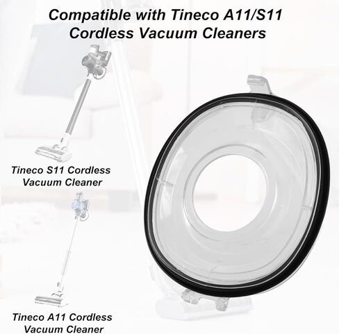 Dust Bin Lid with Sealing Ring for Tineco A11/S11 Cordless Vacuum Cleaners, Clear ABS Plastic Canister Cover Vacuum Replacement Part & Accessory Durable & Easy to Replace in Kuwait