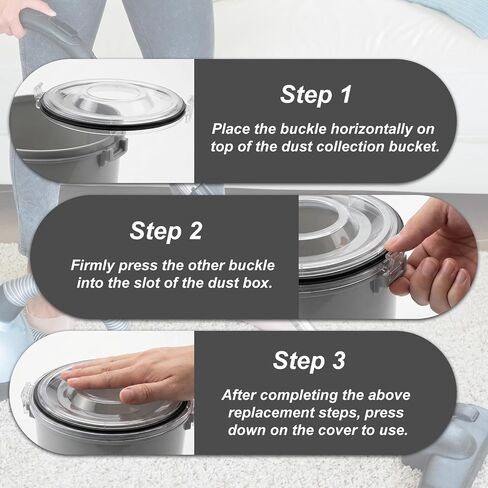 Dust Bin Lid with Sealing Ring for Tineco A11/S11 Cordless Vacuum Cleaners, Clear ABS Plastic Canister Cover Vacuum Replacement Part & Accessory Durable & Easy to Replace in Kuwait