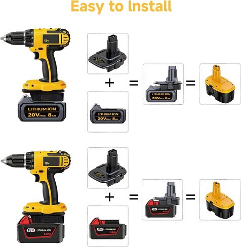 tyrone DM18D Adapter Compatible with Dewalt 18V Tools with USB Port,Battery Adaptor Compatible with Milwaukee 18V Battery in Kuwait