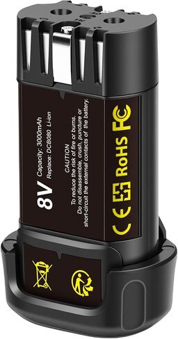 3000mAh 8V Li-ion Replacement Battery Compatible with DEWALT DCB080 DCF680N1 DW4390 DCF680N2 DCL023 DCF680 DCB095 DCF682 Cordless Power Tools in Kuwait