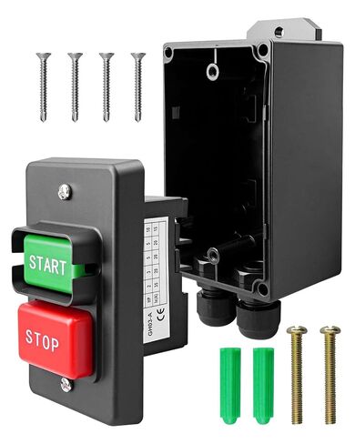1 Pcs 110V/220V Dual Voltage Single Phase On Off Switch with Deep Switch Box Hardware Fit for Table Saw Router Table Drill Press Bench Saw in Kuwait