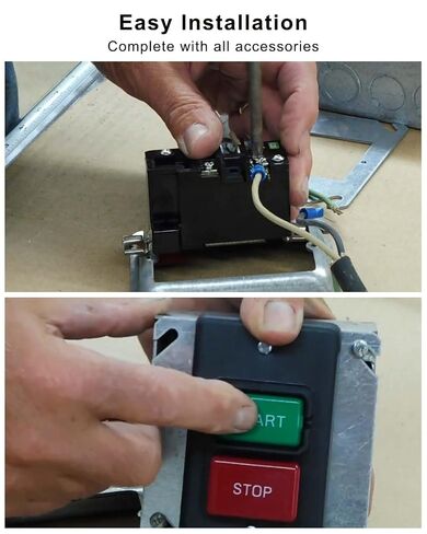 1 Pcs 110V/220V Dual Voltage Single Phase On Off Switch with Deep Switch Box Hardware Fit for Table Saw Router Table Drill Press Bench Saw in Kuwait