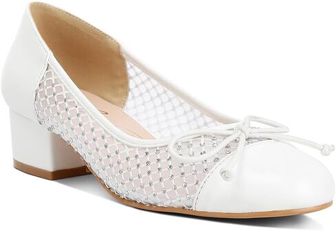 London Rag Tudum Rhinestone Detail Mesh Ballerinas in Kuwait