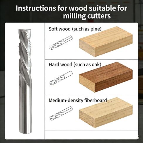 Downcut Roughing & Finishing Bit 3/8" D,1-1/4"CL,3 "OAL,3/8" Shank Solid Carbide CNC Router Bit for Milling Aluminum Applications Woodcutting 3-Flute DH01 in Kuwait