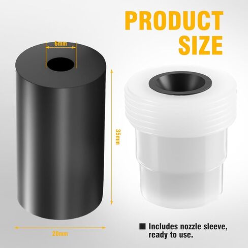 6 mm Boron Carbide Sandblasting Nozzle with Sleeve, Ultra Wear-Resistant Sandblaster Gun Tip Replacement for Siphon Abrasive Blaster Gun in Kuwait