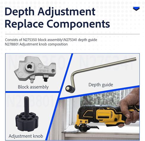 N275341 Depth Guide N275350 Block Assembly N278801 Knob for Dewalt DCS355D1 | for Dewalt DCS355B DCS356B DCS354B DCS355C1 DCS356D1 DCS355D1 DWE315K Block Assembly Depth Guide Knob Replace Parts in Kuwait