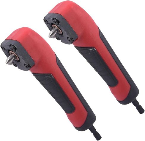 Right Angle Drill Attachment, ABS Handle Electric Screwdriver Repair 90 Degree Socket Adapter Corner Adapter for 18v Impact Driver and Drill Bit, Drilling in Tight Spaces(COLOR:2pcs Black Red) in Kuwait