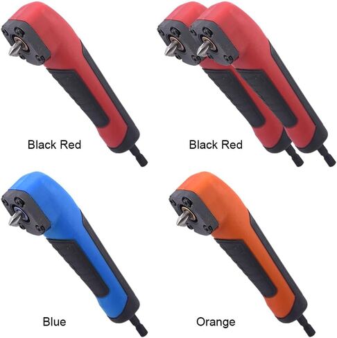 Right Angle Drill Attachment, ABS Handle Electric Screwdriver Repair 90 Degree Socket Adapter Corner Adapter for 18v Impact Driver and Drill Bit, Drilling in Tight Spaces(COLOR:2pcs Black Red) in Kuwait