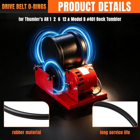 4 Pack Premium Rubber Drive Belt O-Rings | Replacement for Thumler's AR 1,2,6,12 & Model B #401 Rock Tumbler in Kuwait