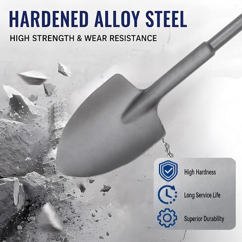 18'' SDS Max 40Cr Alloy Steel Clay Spade Bit, Jack Hammer Attachment for Trenching, Digging Clay, Gravel, Frozen Soil and Concrete Demolition in Kuwait