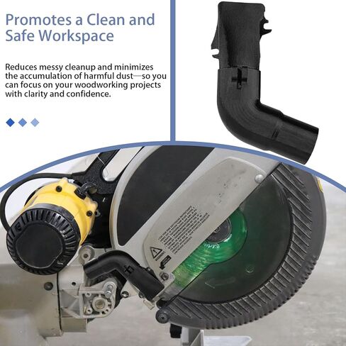 For Miter Saw Dust Collector, Dust Collection Fitting Compatible with Dewalt DW708. An Essential Workshop Accessory for Creating A Cleaner Environment in Kuwait