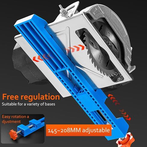 Circular Saw Guide Rail, Adjustable Cutting Machine Base Guide for 4-6 Inch Base for Woodcutting, Electric Circular Saw Milling Positioning Clamp, Cutting Positioning Tool(Blue) in Kuwait