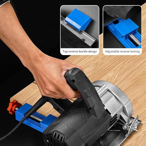 Circular Saw Guide Rail, Adjustable Cutting Machine Base Guide for 4-6 Inch Base for Woodcutting, Electric Circular Saw Milling Positioning Clamp, Cutting Positioning Tool(Blue) in Kuwait