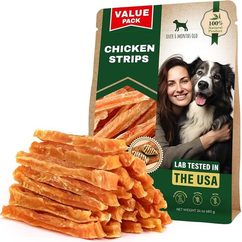 Beloved Pets Chicken Jerky Dog Treats & All Natural and Organic Healthy Snacks for Large & Small Dogs - Grain Free and High Protein - Human Grade Pet Chews in Kuwait