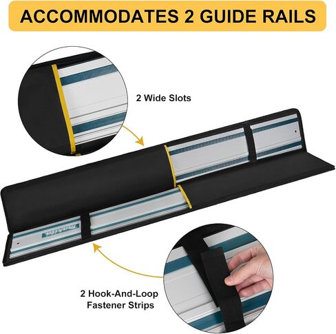 Track Saw Guide Rail Bag,Padded Protective Carrying Case Fits 2 Guide Rails Each Up To 59 Inches,Compatible With Milwaukee/Dewalt/Festool Guide Rails,2 Large Front Accessory Pockets (Bag Only) in Kuwait