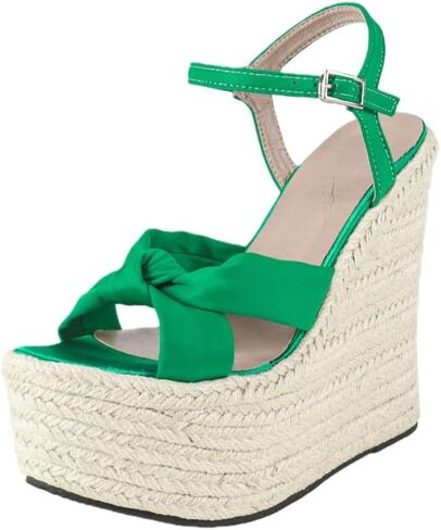 Lady's high-heeled wedge sandals, thick sole, ankle-length strap, summer party casual sandals, beach shoes in Kuwait