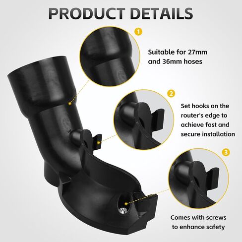 Trim Router Hose Adapter, Compatible with De-Walt DCW600 and DWP611 for De-walt Dust Collection Adapter for Festool 27mm and 36mm HoseHose in Kuwait