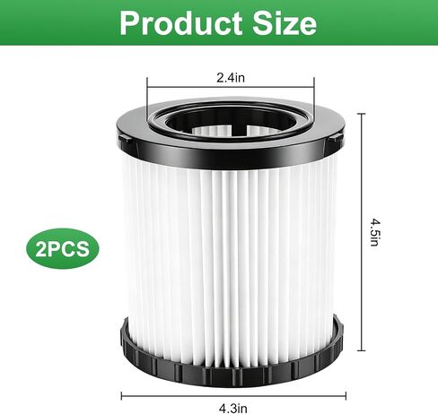 2 Pack DCV581H Replacement Filter for DeWalt DCV580/DCV581H Wet Dry Vacuum, 4.3"x4.5" Washable Reusable Vacuum Filter in Kuwait