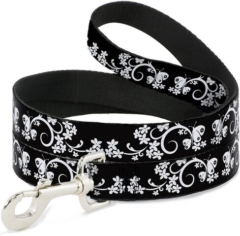 Dog Leash Butterfly Garden2 Black White 4 Feet Long 1.0 Inch Wide in Saudi Arabia