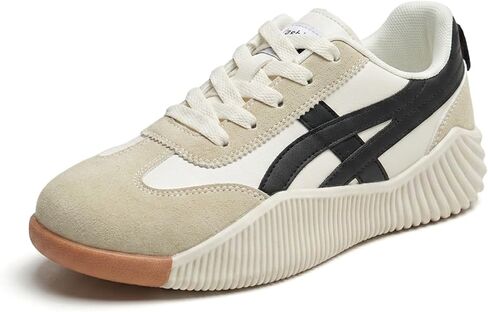 Women's Casual Sneakers Fashion Low Top Walking Shoes Trendy Retro Patchwork Breathable Lightweight Trainers for Gym Outdoor Sport in Kuwait