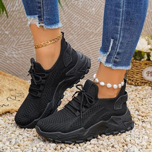 Women's Comfortable Mesh Walking Sneakers, Lightweight Athletic Shoes for Walking and Running, Casual Everyday Footwear in Kuwait