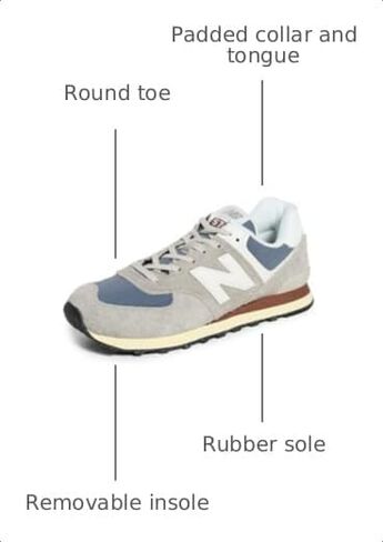 New Balance Men's 574 Sneakers, Brown White, 9 Medium US in Kuwait