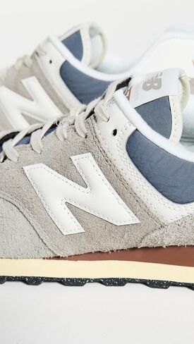 New Balance Men's 574 Sneakers, Brown White, 9 Medium US in Kuwait