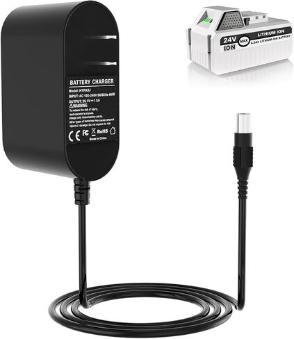 Quick Charger for Snow Joe & Sun Joe 24V Lithium-Ion Battery, 24VCHRG-QC iON+ Charger for iBAT24 & 24VBAT Series, iBAT24-LT iBAT24-XR 24VBAT-LTE 24VBAT-XR AC Adapter in Kuwait