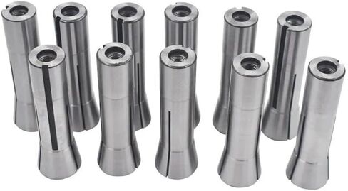 (11pcs) R8 Collet 1/8" 3/16" 1/4" 5/16" 3/8" 7/16" 1/2" 9/16" 5/8" 11/16" 3/4" Set in Kuwait