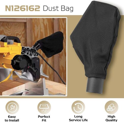 N126162 Dust Bag Compatible with DW715 DW713 DW716 DW716XPS DWS782 DWS780 Miter Saw, Black Chop Saw Bag with Zipper - 1 Pack in Kuwait