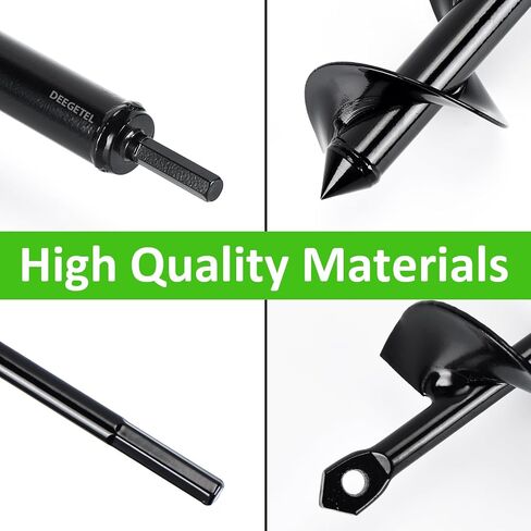 Garden Auger Drill Bit for Planting - Pack of 2-1.6"x16.5" & 3.5"x16" – Garden Spiral Hole Digging for Planting, Bulbs, Bedding Plants & More - Compatible with 3/8 Inch Hex Drive in Kuwait