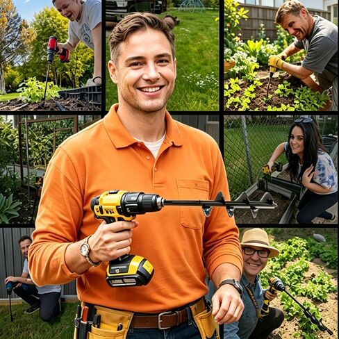 Garden Auger Drill Bit for Planting - Pack of 2-1.6"x16.5" & 3.5"x16" – Garden Spiral Hole Digging for Planting, Bulbs, Bedding Plants & More - Compatible with 3/8 Inch Hex Drive in Kuwait