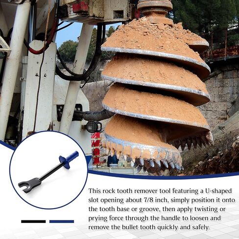 Rock Auger Bullet Tooth Remover Tool, Metal Tooth Pilot Tip Puller Drill Bit, Teeth Removal for Construction and Landscaping Equipment 16.25 x 3 Inch in Kuwait