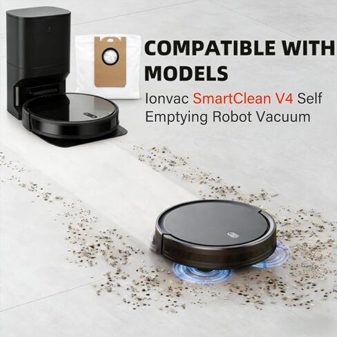 12 Pack SmartClean V4 Dust Bags for Ionvac SmartClean V4 Self Emptying Robot Vacuum, Model 7997 in Saudi Arabia