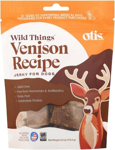 OTIS Bison Jerky for Dogs | Protein Packed, Pasture-Raised, Grass-Fed Bison Jerky Dog Treats Healthy Dog Treats - Wild Things | 4 Ounce Bag in Saudi Arabia
