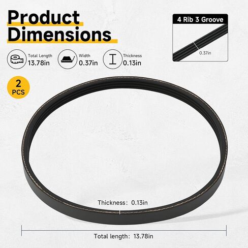 2 PCS Band Saw Drive Belt Compatible With Craftsman 10 Inch Band Saw 1/3 HP Motor Replace#: 119214000 119.214000 JL22020003 351.214000 in Kuwait