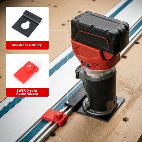SWER Guide Rail Adapter for Milwaukee Compact Router, Precision Track Guide | Make straight cuts, grooves, dados, and clean edges with control; stable guide-rail support keeps the compact router aligned in Kuwait