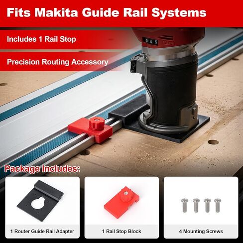 SWER Guide Rail Adapter for Milwaukee Compact Router, Precision Track Guide | Make straight cuts, grooves, dados, and clean edges with control; stable guide-rail support keeps the compact router aligned in Kuwait