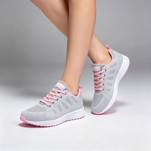 Womens Walking Shoes Casual Sneakers Breathable Mesh Lightweight Athletic Running Shoes Comfortable Daily Footwear in Kuwait