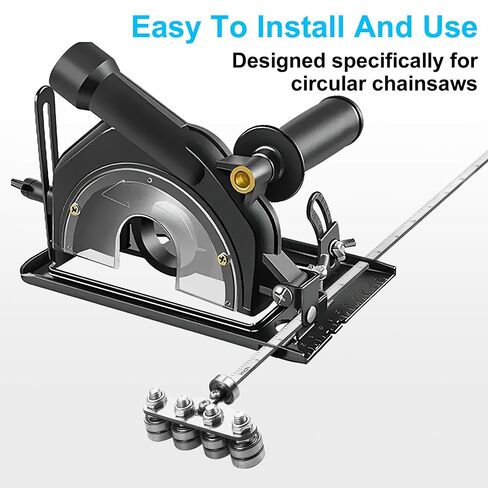 Circular Saw Guide Rail, 24-Inch Adjustable Rip Cut Guide – Stainless Steel Straight Edge Track with Inch Scale, 3-Roller Positioning Caliper Fence for DIY Woodworking (Fits Most 7-1/4" Saws) in Kuwait