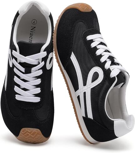 Wide Toe Box Womens Casual Shoes，Comfortable Wide Width Fashion Sneakers Walking Tennis Shoes Retro Lightweight Lace-Up Non Slip Sneakers for Outdoor in Kuwait