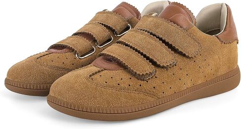 Fashion Sneakers for Women Leather Tennis Shoes Lightweight Hook & Loop Sneakers Non-Slip Cute Walking Shoes in Kuwait
