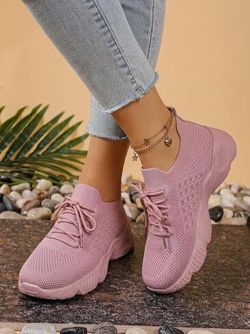 Women's Casual Wedge Sneakers with Foam Sole in Kuwait