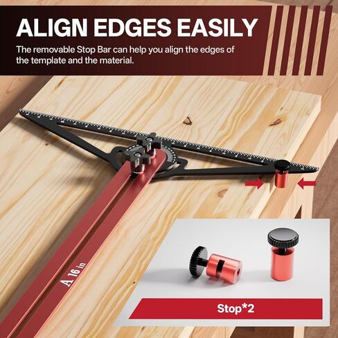 Stair Tread Template Tool, 10" to 67" Adjustable Aluminum Stair Tread Jig, Precision Angle Length Depth Measuring Gauge Tool for Floors Cabinets Woodworking Construction,Includes Storage Bag in Kuwait