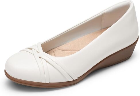 DREAM PAIRS Women's Low Wedges Dressy Flats, Closed Toe Slip On Lightweight Ballet Flats with Arch Support, Comfortable Business Office Work Wedding Dress Shoes in Kuwait