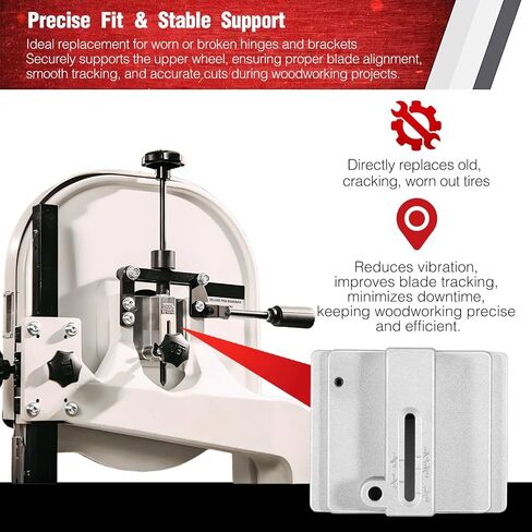 14" Cast Iron Bandsaw Replacement Kit – Alloy Upper Wheel Hinge & Bracket Assembly Compatible with Jet #100016A-1 + 2 Pack Urethane Band Saw Tires for Delta, Jet, Grizzly, Powermatic, etc in Kuwait