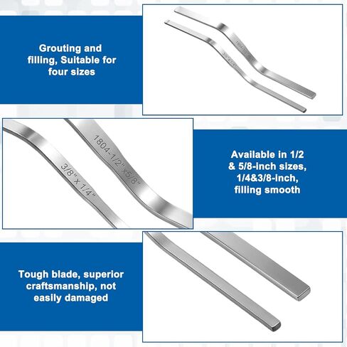 2 Pcs Double Ended Brick Jointer Tuck Pointing Tools Masonry Tools | Stainless Steel Masonry Slicker Tuck Pointing Trowel Tools (3/8"x1/4" 1/2"x5/8") in Kuwait