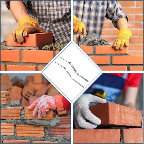 2 Pcs Double Ended Brick Jointer Tuck Pointing Tools Masonry Tools | Stainless Steel Masonry Slicker Tuck Pointing Trowel Tools (3/8"x1/4" 1/2"x5/8") in Kuwait