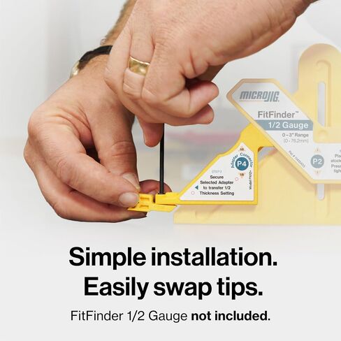 MICROJIG FitFinder 1/2 Gauge - Fast, Accurate Center Point Finder for Woodworking Materials up to 3" Thick | Perfect for Precise Cuts and Tool Setup with Upgrade Kit, Bundle in Kuwait