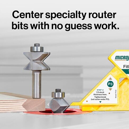 MICROJIG FitFinder 1/2 Gauge - Fast, Accurate Center Point Finder for Woodworking Materials up to 3" Thick | Perfect for Precise Cuts and Tool Setup with Upgrade Kit, Bundle in Kuwait
